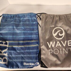 Lot Of Two Thin Lightweight Drawstring Backpack Bags BKE WavePoint